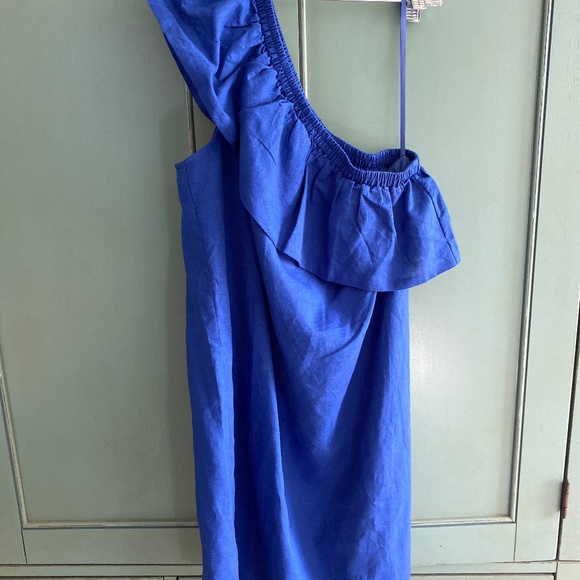 J Crew One Shoulder Ruffle Dress One-shoulder Ruffle-hem Dress In Leopar